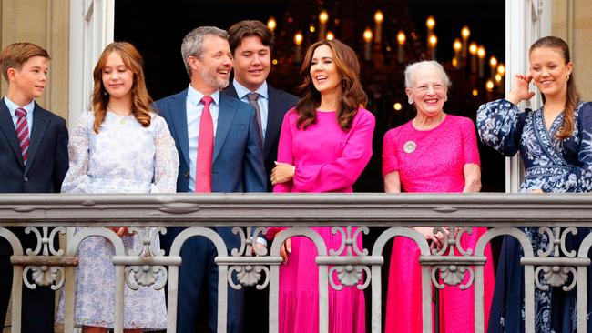 Queen Margrethe with King Frederik, Queen Mary and their children in Copenhagen in May. Picture: AFP