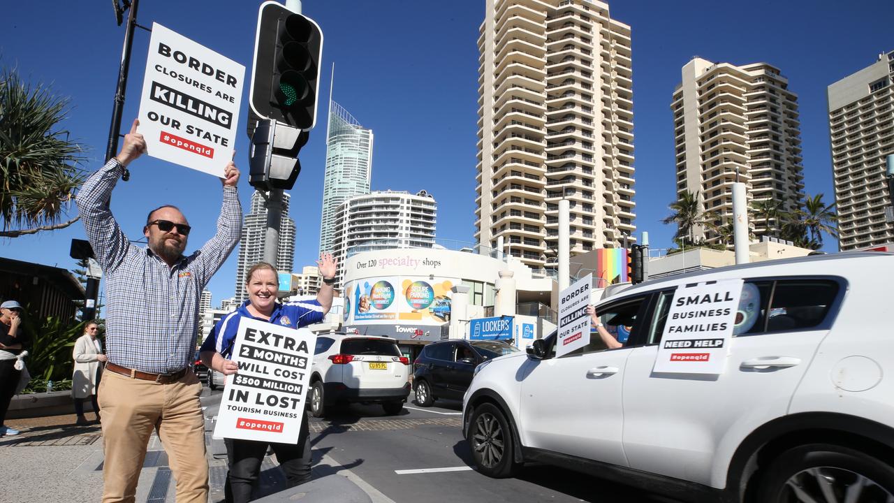 Protesters want the borders opened, but also advanced warning so they can prepare. Picture Glenn Hampson