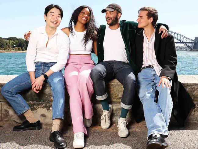 Heath Ledger Scholarship finalists Charles Wu, Andrea Solange, Ezekiel Simat and Will McDonald. Picture: Tim Hunter