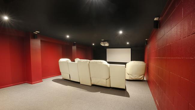 The home theatre at 30 Kulina Drive, Lovely Banks.