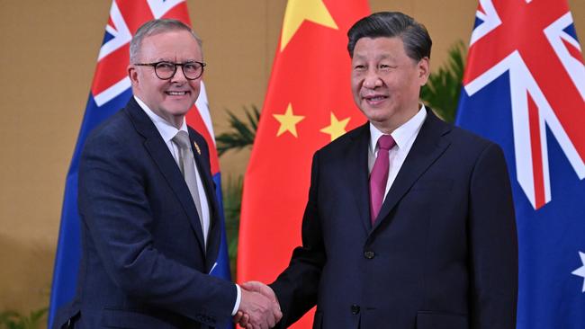 The meeting between Anthony Albanese and Xi Jinping in Bali is a ‘success because it ­happened’. Picture: AAP