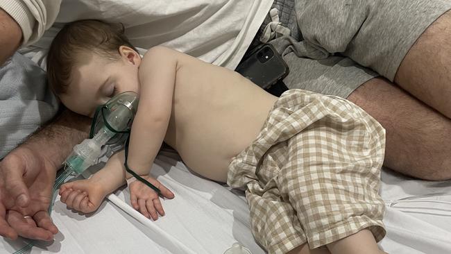 Delivering oxygen to our daughter when she was at the peak of her illness.