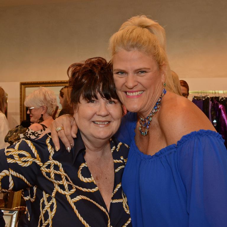 Annie Noon and Tracey Mathers at opening of Sonia Stradiotto Couture store, Marina Mirage. Picture: Regina King