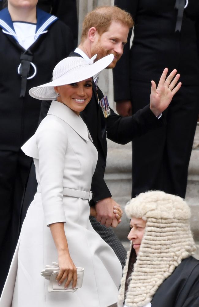 Meghan Markle and Prince Harry arrive at St Paul’s Cathedral. Picture: Chris J Ratcliffe/Getty Images