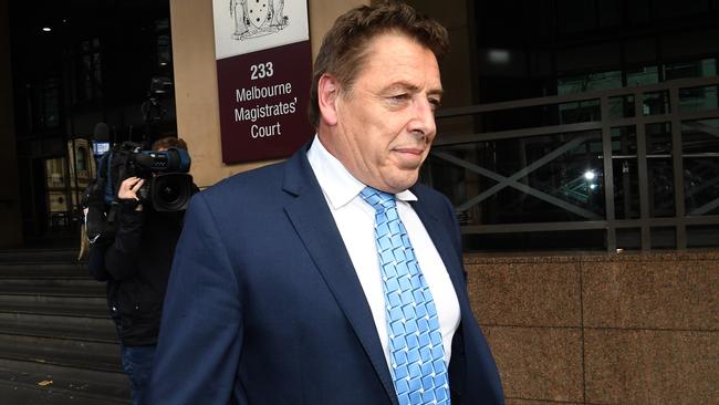 Mark Thompson leaves the Melbourne Magistrates Court in July 31, 2018.