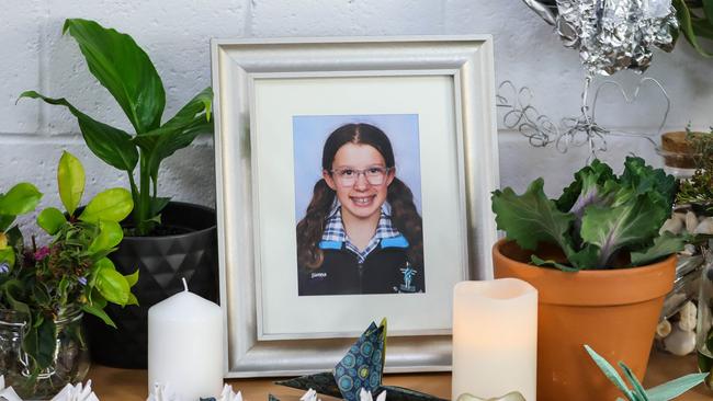 A tribute for Sienna Walker-Brown in the front office of All Saints Catholic Primary School. Picture: Russell Millard