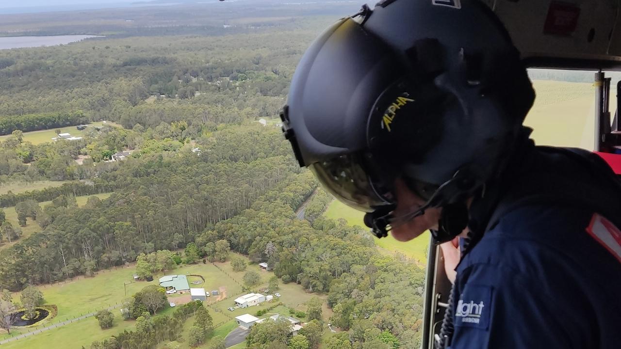 A teenager was flown to a Sunshine Coast hospital after he tried a jump on a dirtbike and crashed on a private property in Cootharaba, in the Noosa region. Picture: LifeFlight