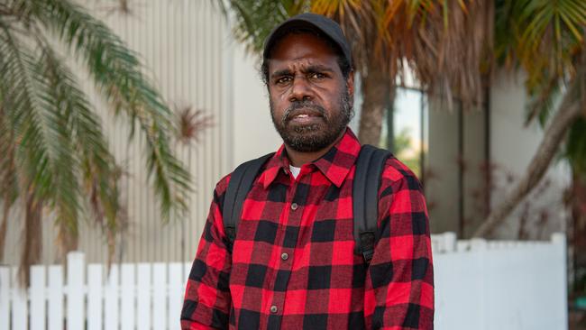 Blake Carter outside of Darwin Local Court speaking about the loss of 36-year-old Maningrida woman, Ms Galminda, following a suspected homicide at Coconut Grove on Friday May 31. Picture: Pema Tamang Pakhrin