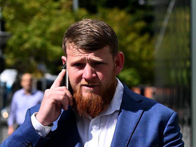 BRISBANE, AUSTRALIA - NewsWire Photos - AUGUST 22, 2023. Michael Collins leaves the Supreme Court in Brisbane. He is charged over the one-punch death of Shannon Finemore in November 2020. Picture: NCA NewsWire *NO BYLINE PLS*