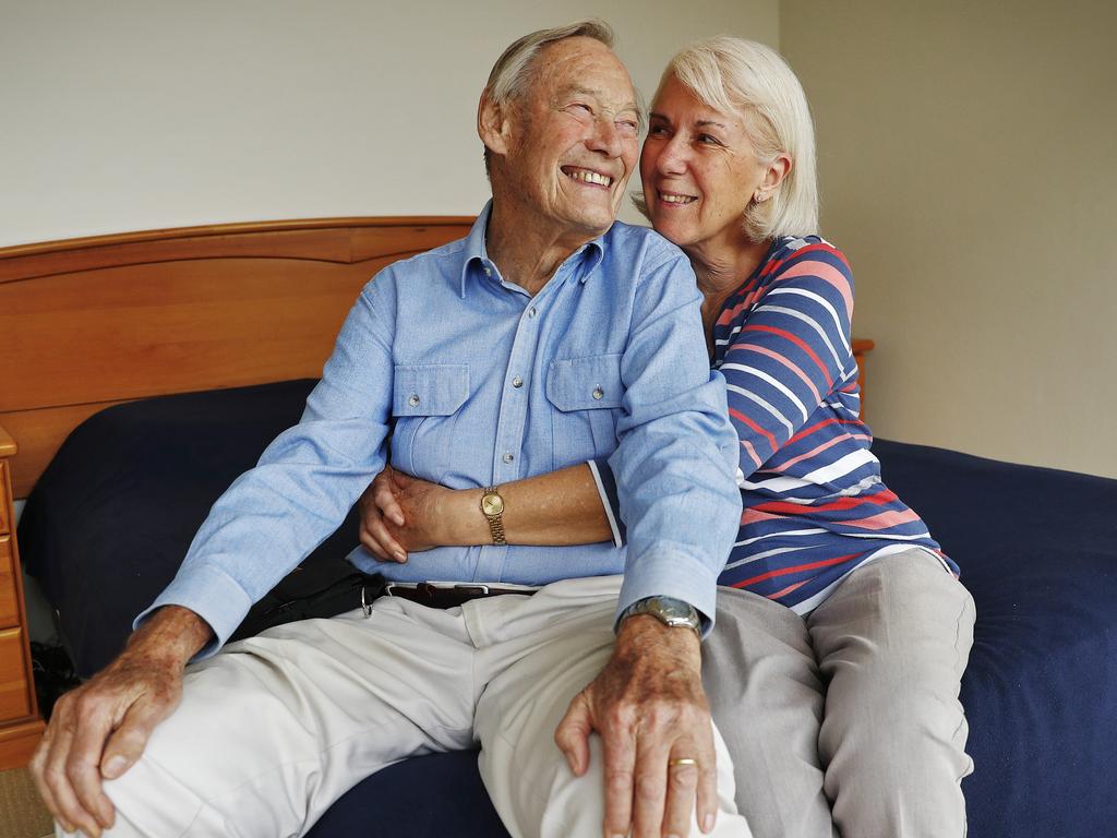 Jack Wellens and wife Lyn. Jack has a battery-operated heart pump that keeps him ticking. Picture: Sam Ruttyn