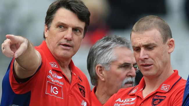 Paul Roos will hand the coaching reigns over to Simon Goodwin with the Demons list in good shape. Picture: Wayne Ludbey