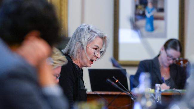 Councillor Anne Moran during Adelaide City Council meeting at Adelaide Town Hall, April 13, 2021. Picture: Brenton Edwards