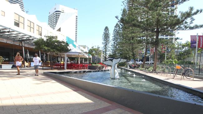 Broadbeach Mall in lockdown. Picture by Richard Gosling.