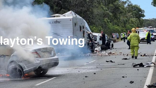 A multi-vehicle crash blocked the Maryborough-Hervey Bay Road, disrupting traffic at Susan River on Thursday about noon.