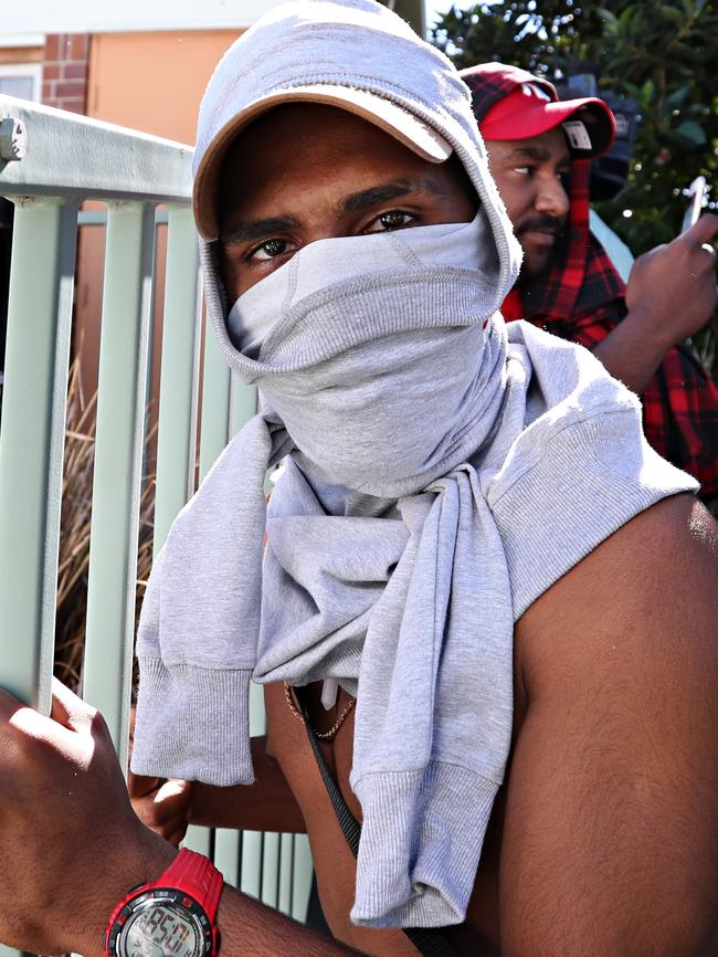 A supporter of the accused at Redcliffe Court.