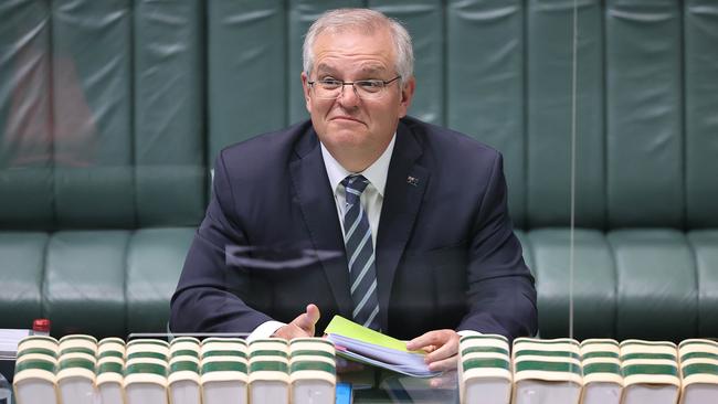 Scott Morrison has praised the reaching of the 70 per cent milestone, saying the nation was likely to achieve one of the highest vaccination rates in the world. Picture: Gary Ramage