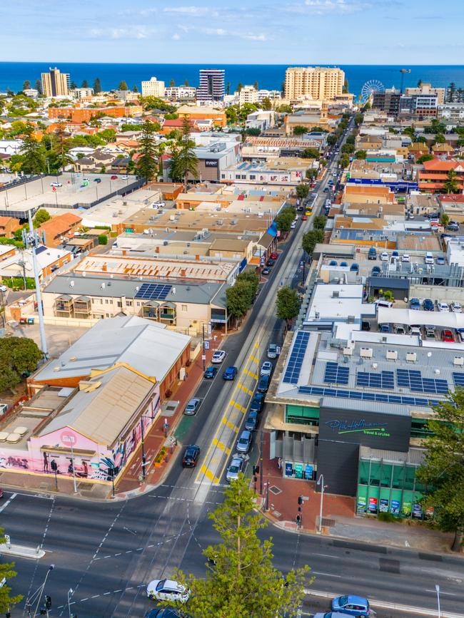 Aerial picture of Jetty road, Glenelg. Picture: City of Holdfast Bay