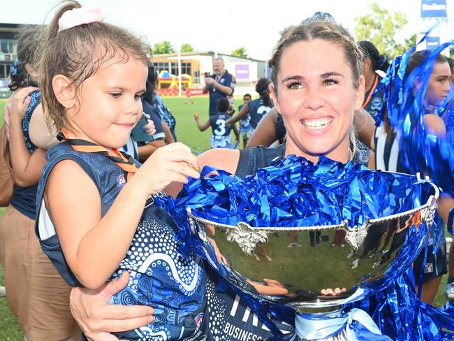 Jemma Iacono with the 2021-22 premiership cup. Picture: Julianne Osborne