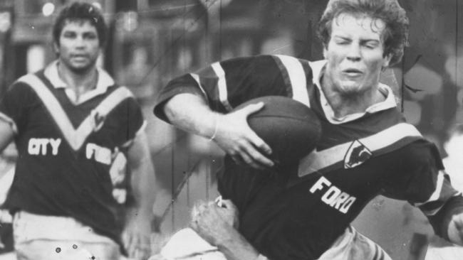 Ian Schubert in action for Eastern Suburbs against Manly at the SCG in 1977.