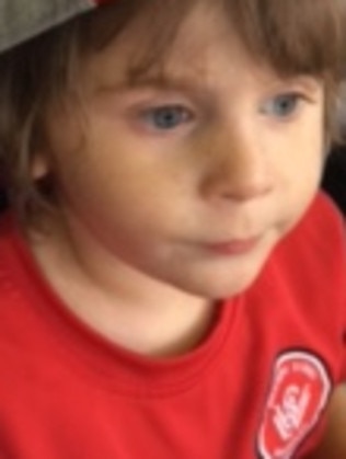 Bailey Rogers watching a Western Sydney Wanderers game before his operation.