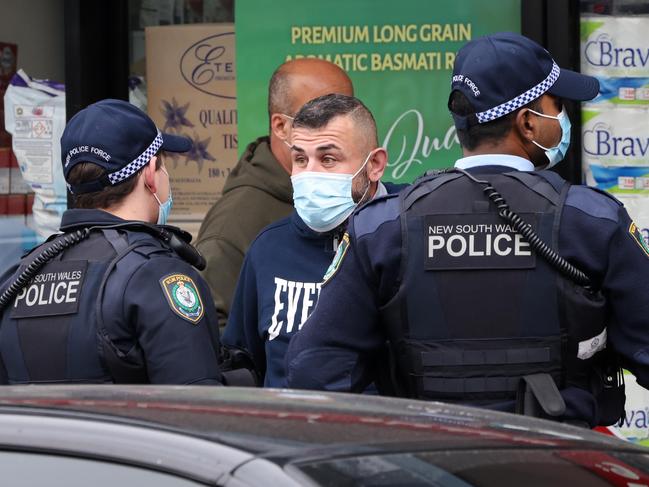 Police check Covid compliance in Fairfield. Picture: Damian Shaw