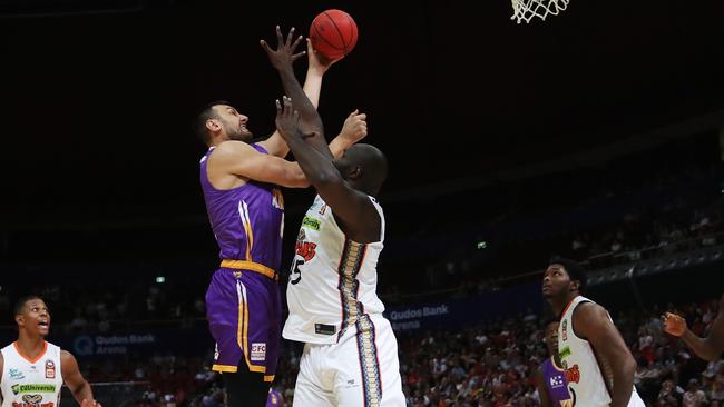 Would an Andrew Bogut v Nate Jawai showdown work in an Origin format? Picture: AAP