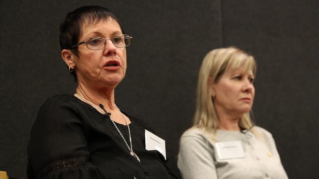 Glenda Weston, mother of Bradley Carr speaking at The Daily Telegraph’s Save Our Heroes Summit with Julie-Ann Finney. Picture: Jonathan Ng