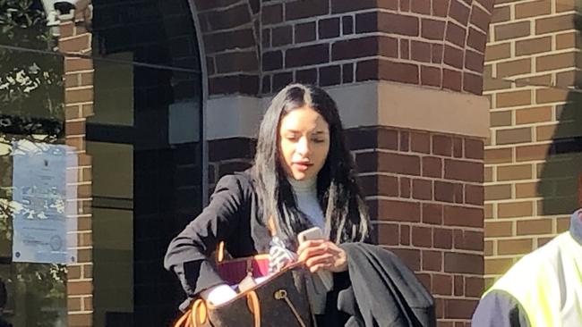 Mauriesha Vilches, 27, of Wentworth Point, leaving Manly Court House after being convicted of high-range drink driving. Picture: Jim O'Rourke