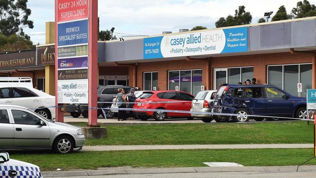 Kangan Drive was closed between Clyde Rd and Casey Hospital after the horror crash. Picture: Steve Tanner