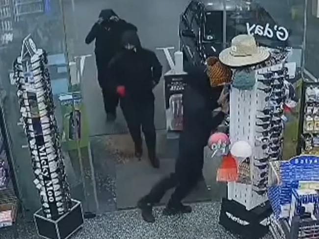 Thieves targeted a Braeside service station this month. Picture: Nine