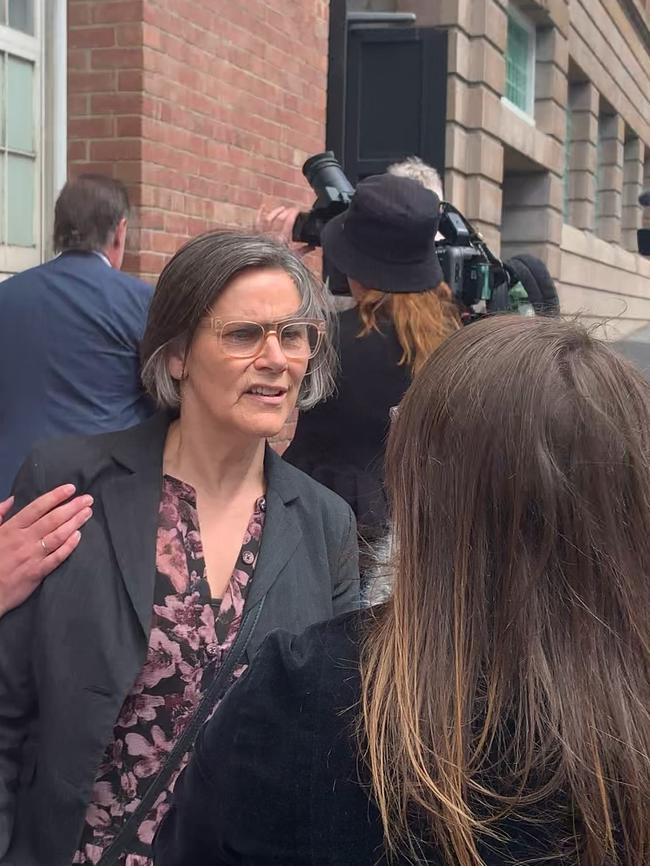 Supporters of Tasmanian judge Gregory Geason clashed with media outside of the Hobart Magistrates Court following his sentencing on Thursday. Picture: Duncan Abey