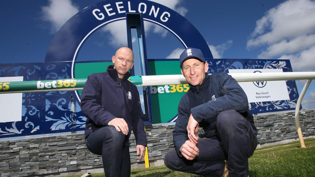 Geelong Racing Club CEO Luke Rayner and track manager James Dalton. Picture: Alan Barber