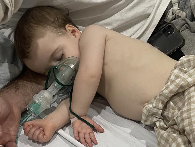 Delivering oxygen to our daughter when she was at the peak of her illness.