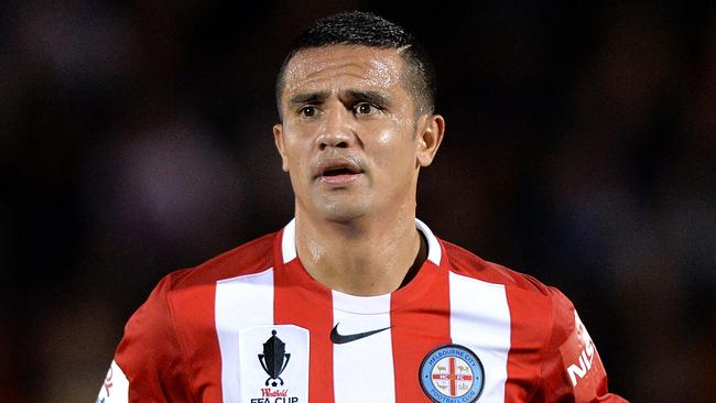 Tim Cahill in action for Melbourne City on Wednesday night.