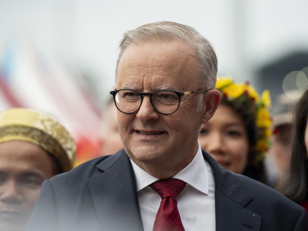 Prime Minister Anthony Albanese, pictured in Sydney on Saturday attending the 2025 Fairfield Tet Festival. Picture: NewsWire / Monique Harmer