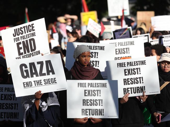 Pro-Palestine protest at King George Square. Picture: Liam Kidston