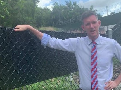 Mark Bailey spruiking the government's $1m koala proof fencing at Toohey Forest while Transport Minister in 2020.