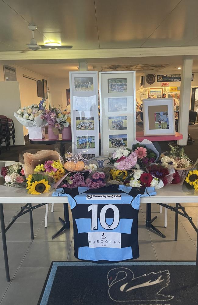 The Maroochydore Swans under-15s girls gathered to mourn late player Saxony Walker. Picture: Contributed