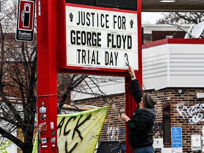 A makeshift memorial for George Floyd. Picture: AFP