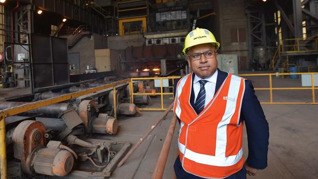 British industrialist Sanjeev Gupta at the Whyalla steelworks.