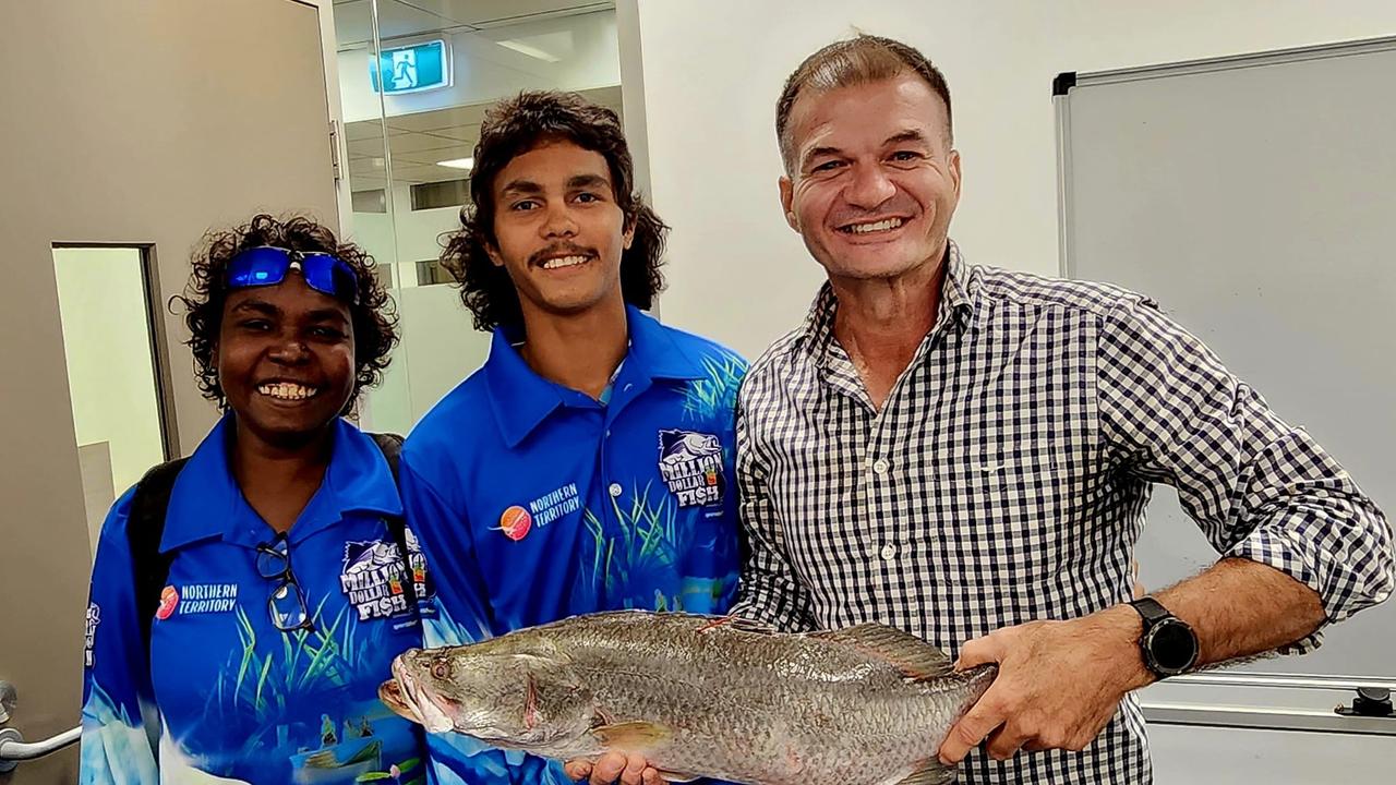 Keegan hooked a barramundi worth $1 million last Sunday morning. Picture: Facebook