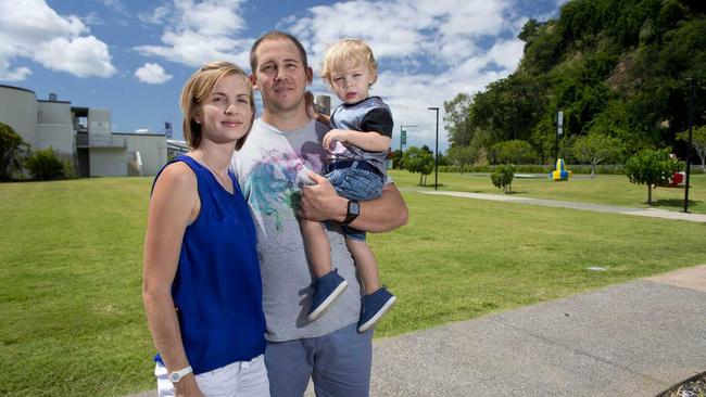 Dan Crane, Tash Truscott and Lachlan Crane said health cover and child care are big expenses. 