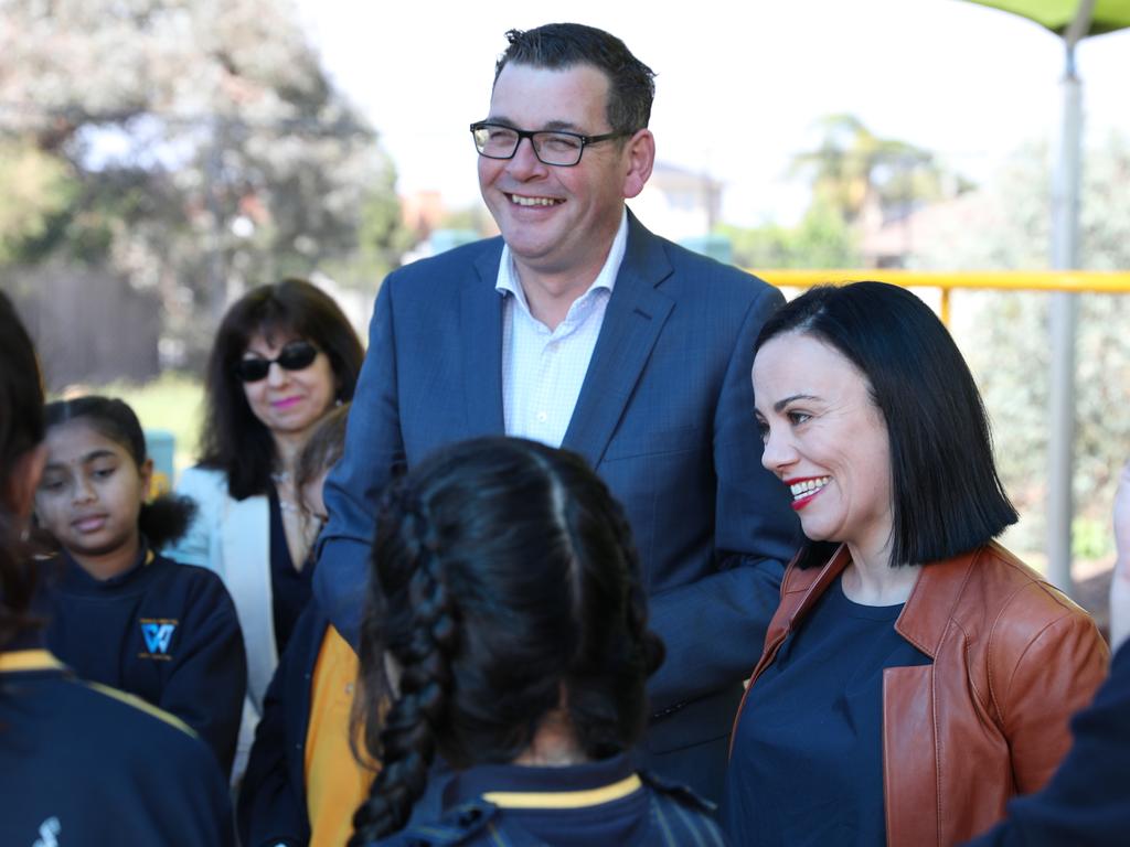 Premier Daniel Andrews and Pascoe Vale state Labor MP Lizzie Blandthorn at Glenroy West Primary School. Source: Supplied