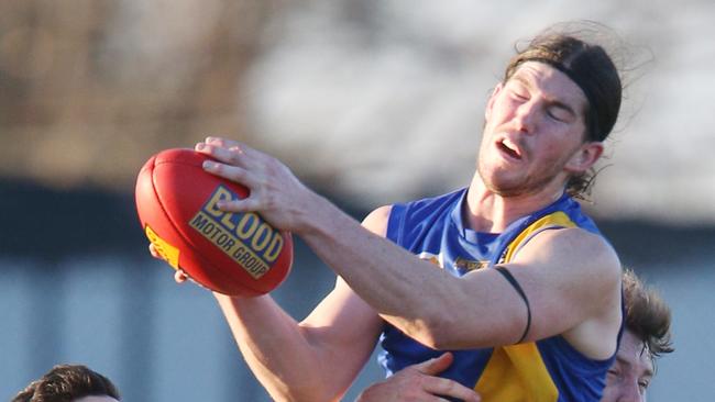 Football GFL: North Shore v Grovedale. North Shore 6 Jacob Sammut-miljevic marks over Picture: Mark Wilson