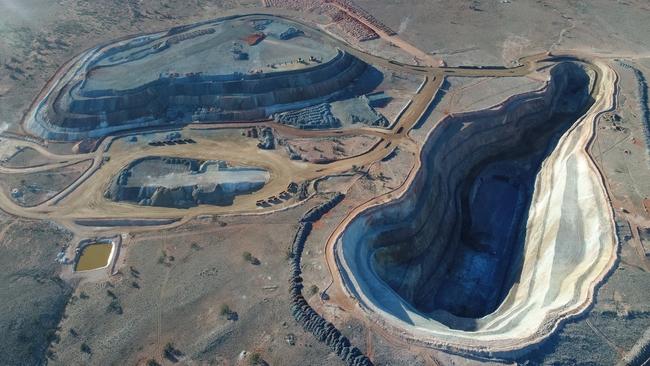 An aerial image of the Tarcoola open pit gold mine. Picture: Supplied