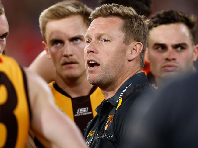 Sam Mitchell turned into a ‘disappointed dad’. Picture: Michael Willson/AFL Photos