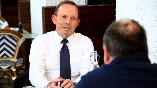 Former Prime Minister Tony Abbot pictured as a part of The Sunday Mail High Steaks luncheon series at the Breakfast Creek Hotel. Picture David Clark