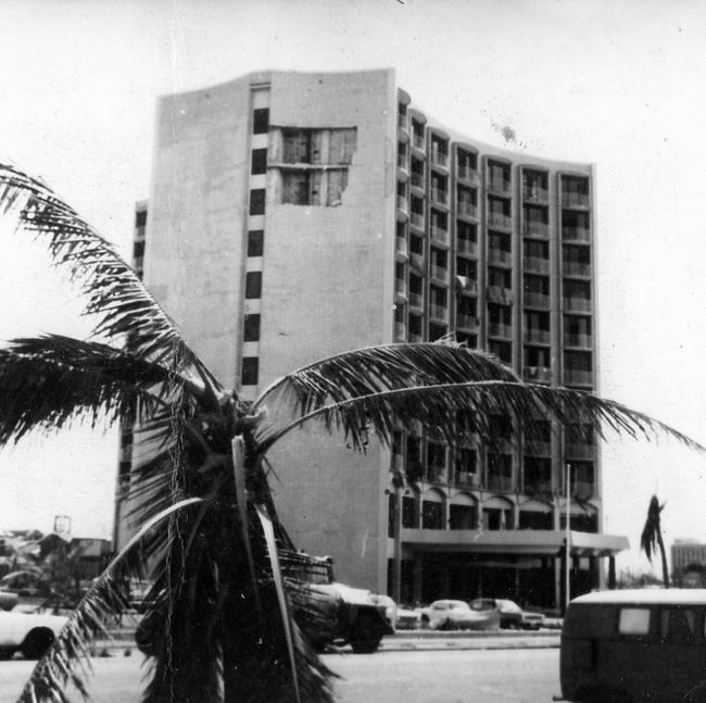 Cyclone Tracy caused major destruction to Darwin. The former Darwin Travelodge Motel, now the Doubletree Hilton, pictured after Cyclone Tracy. Picture: Kerry Byrnes.