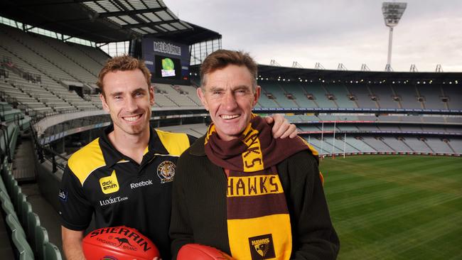 Shane with Hawks legend and father Michael.