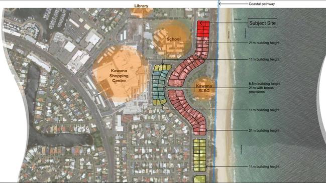 Concept plans for the Buddina Beach development, which will be the subject of a Planning and Environment Court hearing in August this year.